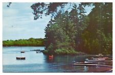 Vintage Ideal lake for Boating Pleasures Postcard Unposted Chrome picture