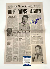 TOM WILSON BACK TO THE FUTURE SIGNED NEWSPAPER PROP AUTOGRAPH BECKETT BAS COA 2 picture