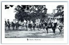c1950's Frank Philips Woolaroc Oklahoma Horse Cowboys Vintage Antique Postcard picture
