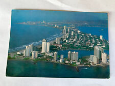 Postcard Vintage Cartagena Columbia Panorama Beach Tall Buildings Water View  picture