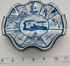Candy Trinket Dish Smoked Glass The Caymen Islands B.W.I. Georgetown picture