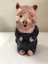 Vintage Hand Painted Ceramic Piggy Bank  Decor 9” Tall picture