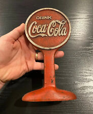 Coca Cola Door Stop Cast Iron 9+ Inch Patina Coke Soda METAL Collector Doorstop picture