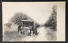 Vintage RPPC 3 Men with Car / Buggy on Dirt Road  Signed H.A. Thiele Unposted picture