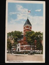 1916 Antique Postcard Court House Wausau WI Hand Tinted Old Car B6631 picture