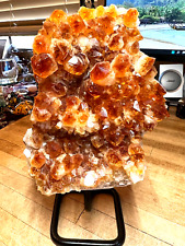 Citrine Crystal Gemstone Energizing Sunny Healer Geode With Stand Specimen 546 picture