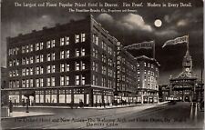 Postcard Oxford Hotel, New Annex, Welcome Arch, Union Depot in Denver Colorado picture