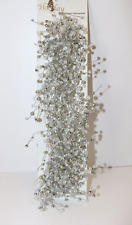 Elegant Silver Clear Beaded Garland Christmas or Wedding 6 Feet Long NOS picture