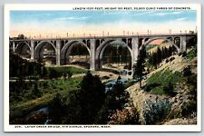 Spokane Washington~6th Avenue Latah Creek Bridge~1920 Postcard picture