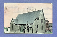 Trinity Church Aurora, IL Postcard 1908 Historic Church, Ivy-Covered Handwritten picture