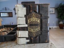 antique Holy Bible weighs 10 and 1/2 lbs is in poor cond. but is complete  picture