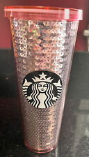 Starbucks 24oz Pink Sequin Tumbler (No straw) 2017 RARE Excellent Condition picture
