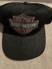Vintage 90s Harley Davidson Motorcycles Official Black SnapBack Baseball Cap Hat picture