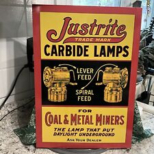 Vintage Justrite Carbide Lamp Coal Mine Metal Advertising 1993 Dave Gresko Ohio picture