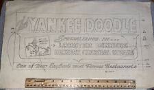 Vintage 17.5” Advertising Sample Yankee Doodle Restaurant Lawrence MA Ad Lobster picture