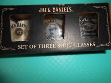 VINTAGE JACK DANIELS WHISKEY SET OF 3 SHOT GLASSES  NEW IN BOX picture