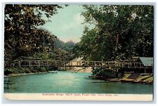 Terre Haute Indiana IN Postcard Suspension Bridge Forest Park c1910's Antique picture