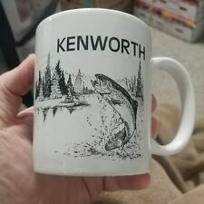 Vintage KENWORTH Trucking ceramic Coffee Mug-fishing scene-full graphics picture