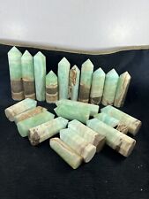3.8kg Banded blue / green Aragonite Obelisk Hexagon Towers statue 22PC wholesale picture