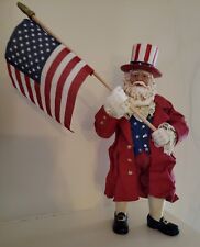 Lg Musical KURT ADLER Patriotic Americana Santa Claus Table Christmas Figurine  picture
