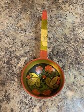 VTG RUSSIAN Spoon WOOD HAND PAINTED BERRY HOHLOMA KHOKHLOMA LADLE picture