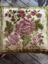 Beautiful Vintage Velvet Floral Pillow  picture