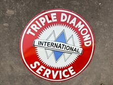PORCELIAN TRIPLE DIAMOND ENAMEL SIGN 42X42 INCHES DOUBLE SIDED picture