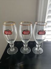 Vintage Stella Artois Gold Rimmed 40 cl Glasses - Lot Of 3 picture