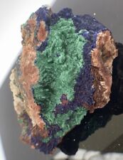 115 Gram BEST NATURAL Azurite/Malachite On Rare Barite & Quartz Matrix Specimen picture