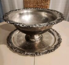 Vintage Sheridan Silver Plate Punch Bowl and Tray picture