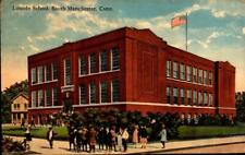 CT South Manchester LINCOLN SCHOOL 1919 DB POSTCARD - BK67 picture