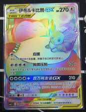 Pokemon S-Chinese Card Sun&Moon CSM2.1C-054 Rainbow Rare HR Eevee & Snorlax-GX picture