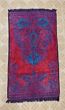 Vintage Milliken by Calloway Bath Towel 44” x 24” Turquoise Burgundy All Cotton picture