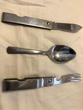 Vintage Boy Scout Utensil Set Fork Knife & Spoon with Plastic Pouch picture