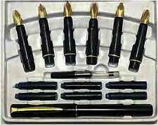 Calligraphy Fountain Pen Set 6 Nibs and 1 Pen 22 Carat Gold Plated  picture