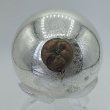 Early 1900's Antique Kugel Round Christmas Ornament Germany Silver Glass 3” picture
