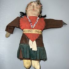 Vintage/Antique Genuine Indian Made Cloth Leather Doll 8.5in picture