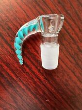 14mm Horn Bowl - VERY high quality thick glass built-in screen - Light Blue picture