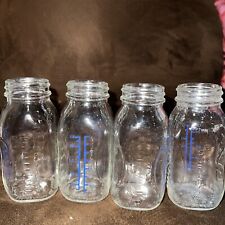 4 Vintage Baby Bottle Glass Curity Sure Grip 4 oz picture