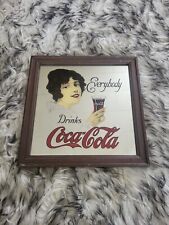 Rare Vintage Coca Cola Everybody Drinks Coke Mirror Sign picture