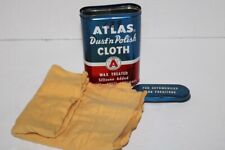 Vintage ATLAS DUST 'N POLISH Cloth Can TIN Original Cloth Inside picture
