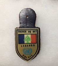 FRANCE OPEX - BADGE French HQ DET LEBANON UNIFIL glued to leather Local Lebanon picture