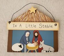 Small In A Little Stable Religious Wall Hanging picture