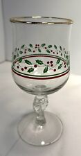 Vintage Arby's Christmas Holly & Berry Stem Glasses 1987 -- Set Of 2 picture