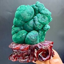 5.74LB  Natural glossy Malachite transparent cluster rough mineral sample picture
