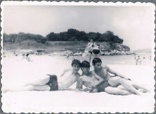 Shirtless Guys Trunks Bulge Muscle Affectionate Men Gay Interest Vintage Photo picture