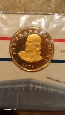 The Franklin Mint & Museum card with Benjamin Franklin 1976 medallion coin picture