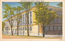 BANGOR, ME Maine    JOHN BAPST HIGH SCHOOL     c1940's Linen Postcard picture