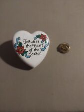 Jesus Is The Heart Of The Season Pin 1994 Ceramic Holiday Jewelry Love Faith  picture