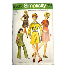 Simplicity 8585 Tunic Dress Pants for Knits 1960s Size 14 Bust 36 Uncut picture